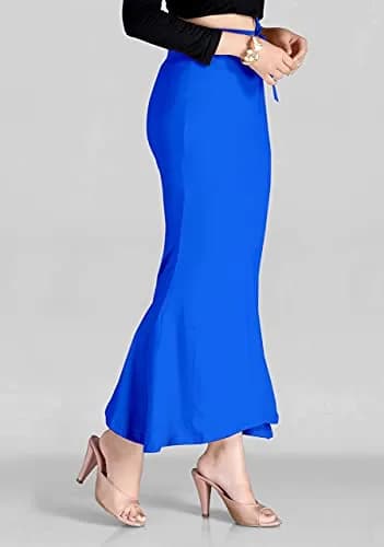SCUBE DESIGNS Flare Saree Shapewear Petticoat Small Blue | Side Slits for Ease of Movement thumbnail 3