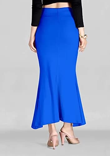 SCUBE DESIGNS Flare Saree Shapewear Petticoat Small Blue | Side Slits for Ease of Movement thumbnail 1