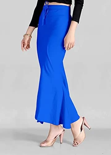 SCUBE DESIGNS Flare Saree Shapewear Petticoat Small Blue | Side Slits for Ease of Movement thumbnail 2
