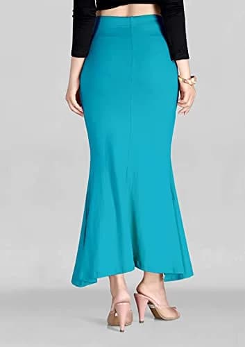 SCUBE DESIGNS Women's Flare Saree Shapewear Petticoat M Light Blue | Side Slits for Unrestricted Movement thumbnail 3