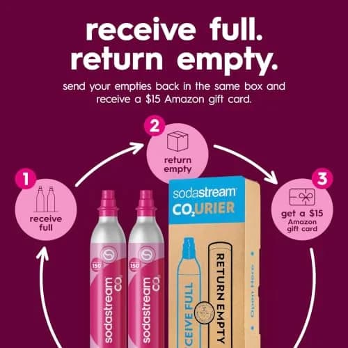 SodaStream Pink Quick Connect CO2 Cylinders 2 x 60L (1.3kg / 2.9lb) | Exchange Pack for TERRA, ART, ENSO, DUO, E-TERRA thumbnail 5