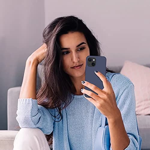 Cordking Designed for iPhone 13 Case/iPhone 14 Case, Navy Blue | Liquid Silicone Slim Protective Cover with Raised Lips thumbnail 7