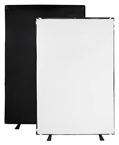 Fotodiox Complete Portable Background Kit 5x7.4ft Black/White | Rigid Frame, Wrinkle-Free, Easy Transport thumbnail 1