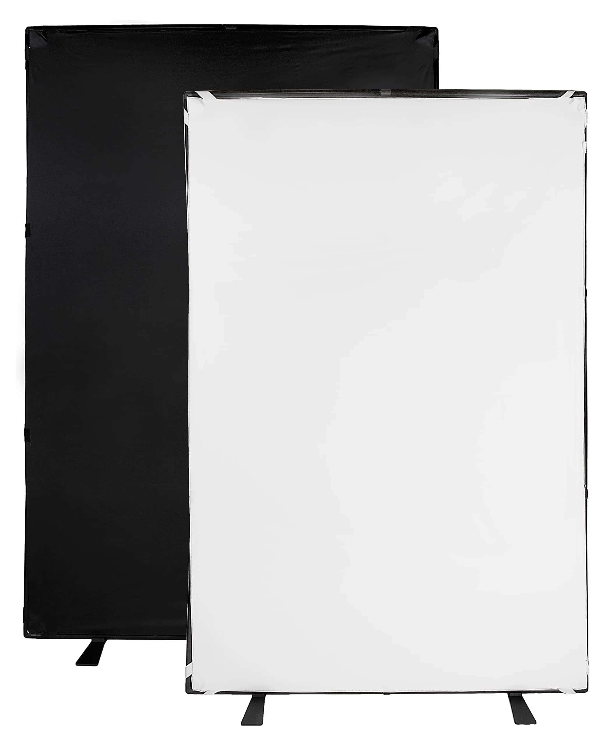 Fotodiox Complete Portable Background Kit 5x7.4ft Black/White | Rigid Frame, Wrinkle-Free, Easy Transport — Black White