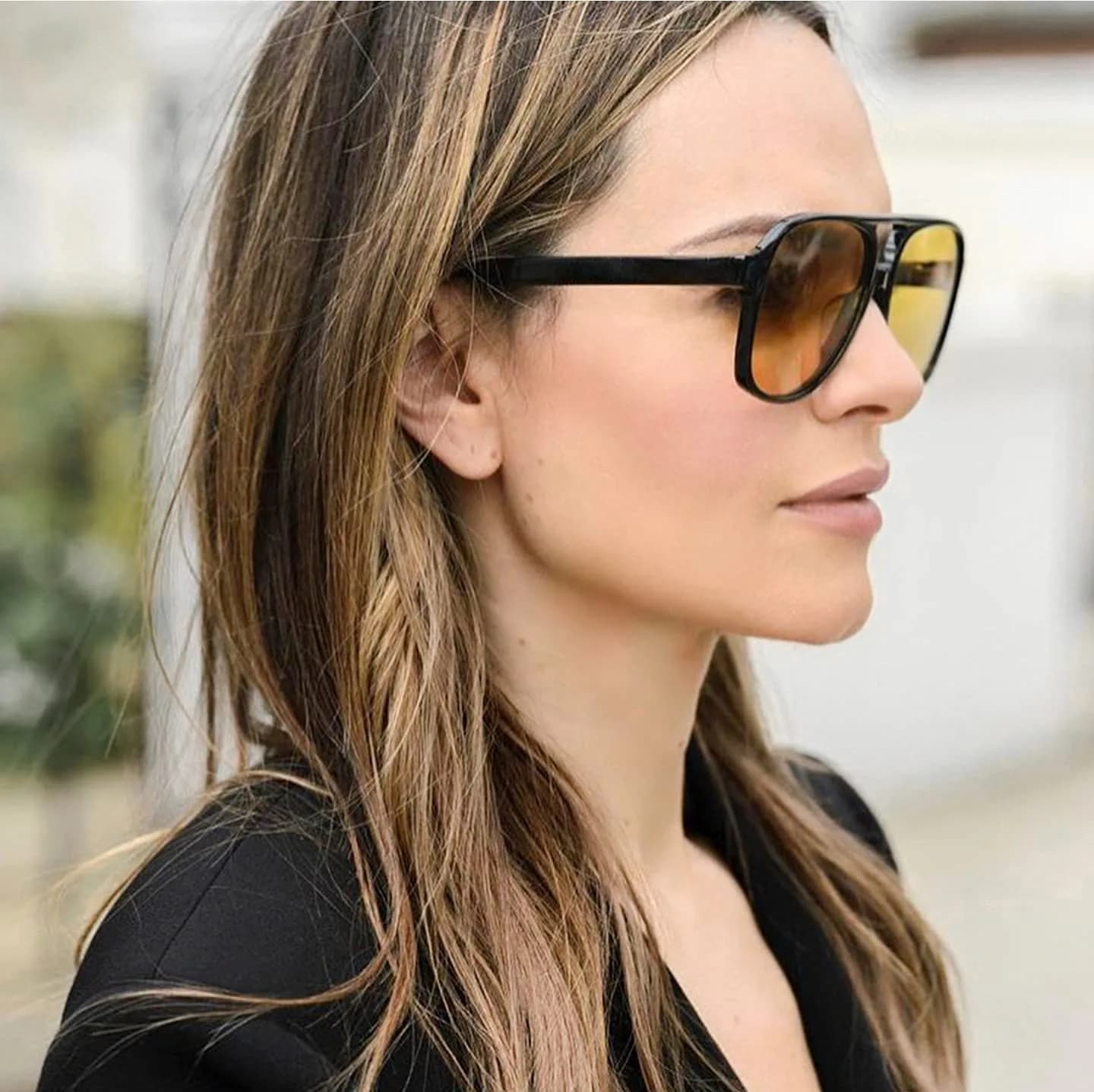 IKUVNA Vintage Aviator Sunglasses for Women Men 70s Glasses Retro Oversized Yellow Lens Shades | UV400 Protection - view 7