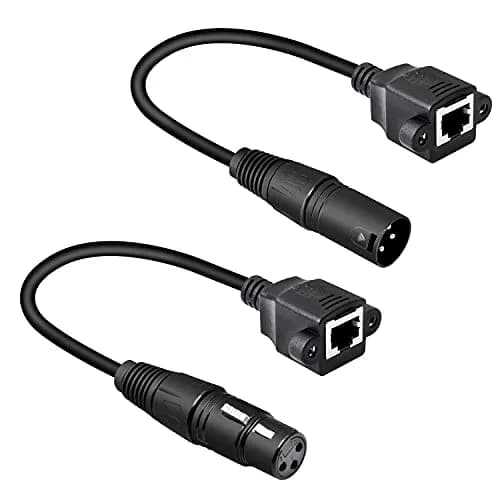 GELRHONR XLR 3pin to RJ45 Adapter Cable 13in | DMX512 Signal Extension for Stage & Studio thumbnail 1