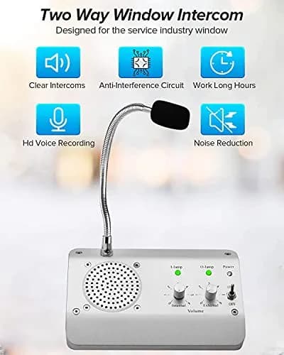 WWMFS Window Microphone Intercom Speaker, Dual Way System | Clear Voice, Anti-Interference (70-120 chars) thumbnail 2