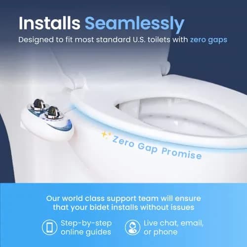 LUXE Bidet NEO 120 Bidet Attachment Rose Gold | Single Nozzle Self-Cleaning Mechanical Bidet for Toilet Seats 18 cm (7 in) thumbnail 4