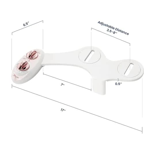 LUXE Bidet NEO 120 Bidet Attachment Rose Gold | Single Nozzle Self-Cleaning Mechanical Bidet for Toilet Seats 18 cm (7 in) thumbnail 9
