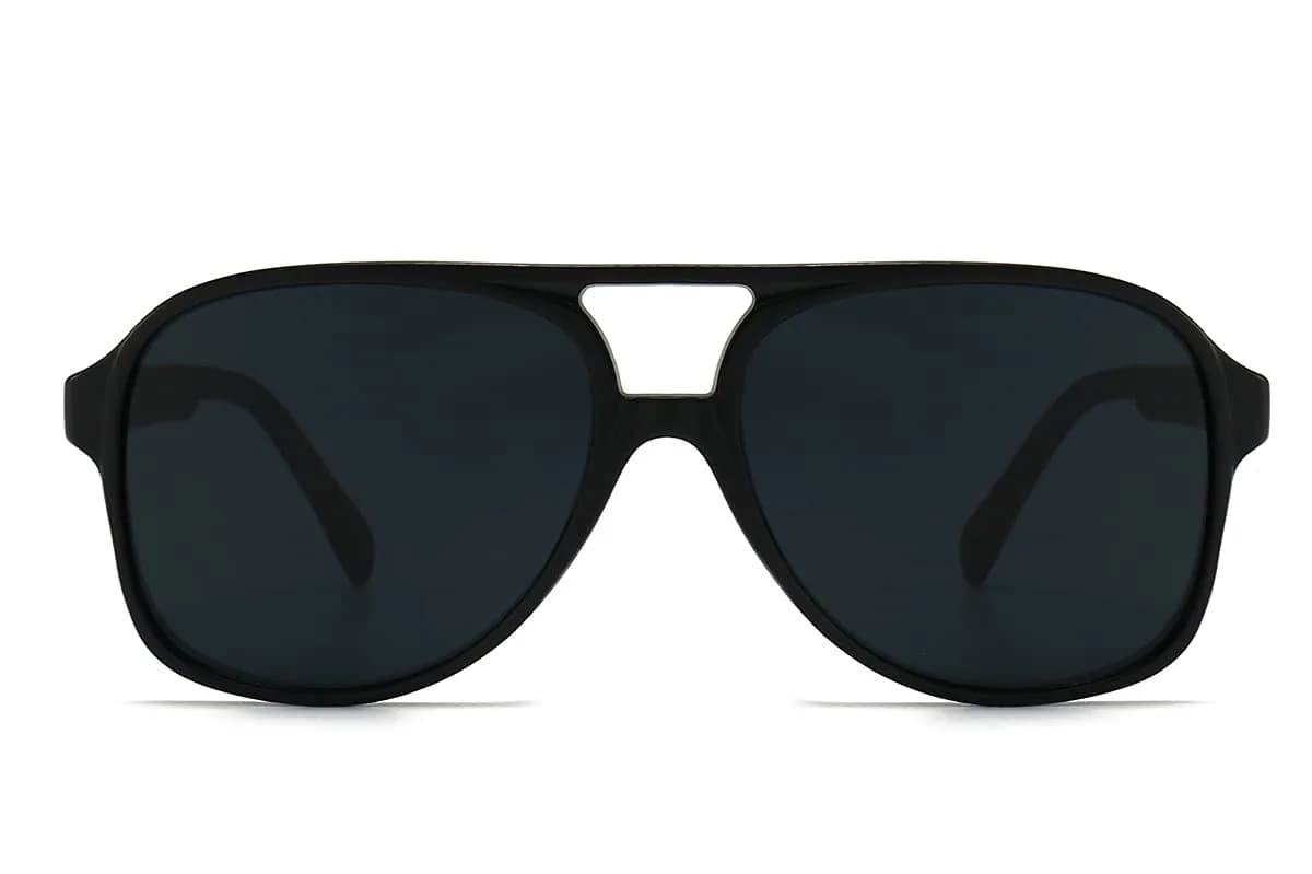 IKUVNA Vintage Aviator Sunglasses for Women Men 70s Glasses Retro Oversized Yellow Lens Shades (Black) thumbnail 2