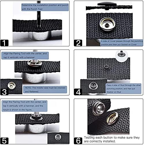 Moocci Snap Fastener Kit, 50 Sets, Marine Grade Stainless Steel, Silver | Durable, Easy to Install, Suitable for Fabric & Leather thumbnail 5