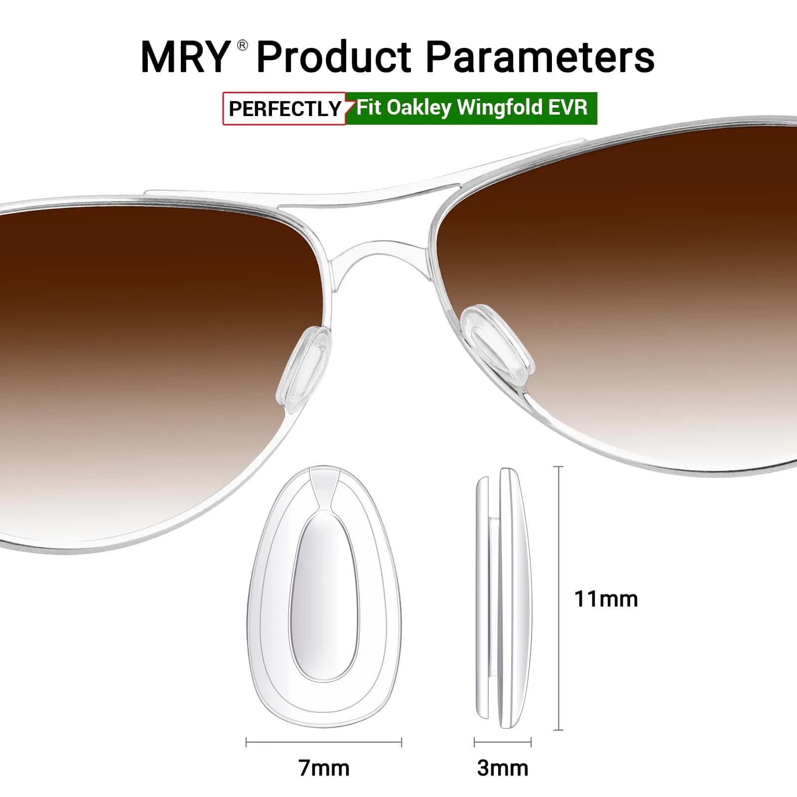 Mryok Replacement Nosepieces for Oakley Wingfold EVR EVS | Rubber Nose Pads (One Size) thumbnail 2