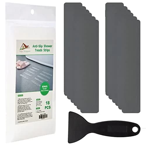 SlipStopper Non Slip Bathtub Strips 18 PCS | 20.3 x 4.1 cm (8 x 1.6 Inch) Grey thumbnail 1