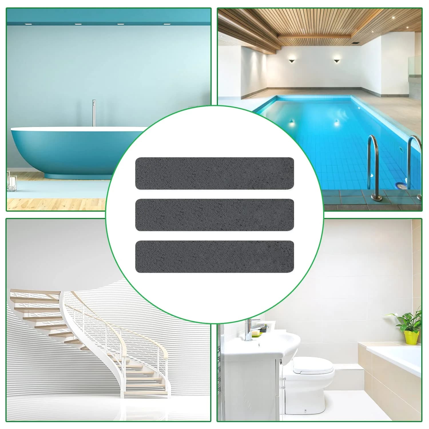 SlipStopper Non Slip Bathtub Strips 18 PCS | 20.3 x 4.1 cm (8 x 1.6 Inch) Grey - view 8