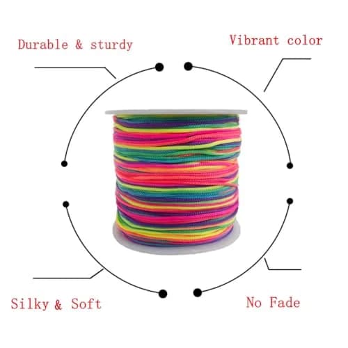 Xiezyu Multicolored Nylon Cord Beading Braided Thread String 124m (136 Yards) | Chinese Knotting & Jewelry Making thumbnail 4