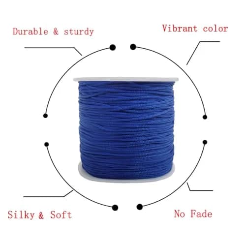 Xiezyu 1.0 mm Nylon Cord Beading Braided Thread String 124 m (136 Yards) Royal Blue | Chinese Knotting & Jewelry Making thumbnail 4