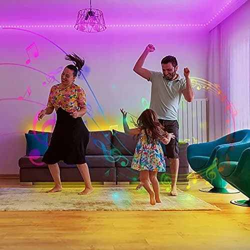 DAYBETTER 200 ft RGB LED Strip Lights | App Voice Control, Music Sync, Color Changing for Bedroom & Party thumbnail 3