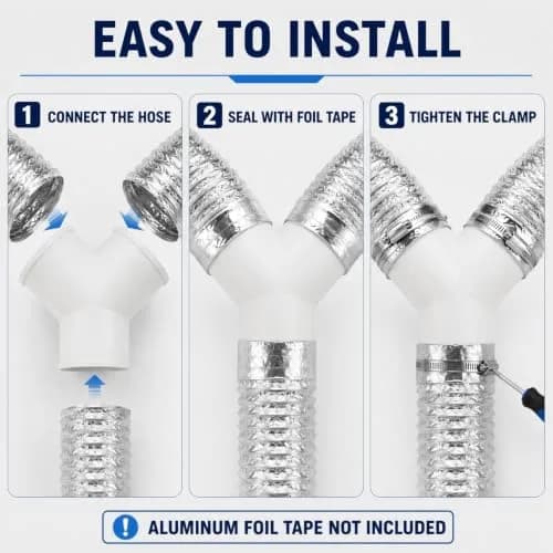 Enenes 4 Inch Y Duct Connector for Ventilation Systems | Seamless, Leak-Proof, Easy Install thumbnail 5