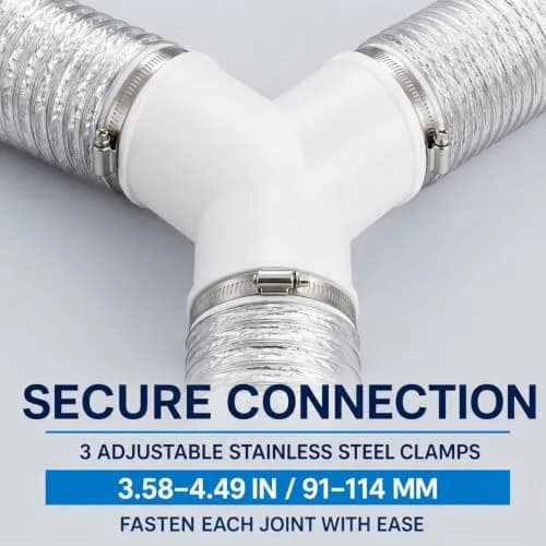 Enenes 4 Inch Y Duct Connector for Ventilation Systems | Seamless, Leak-Proof, Easy Install thumbnail 6