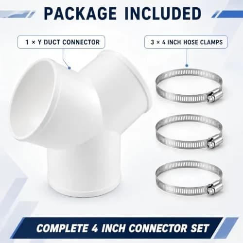 Enenes 4 Inch Y Duct Connector for Ventilation Systems | Seamless, Leak-Proof, Easy Install thumbnail 7