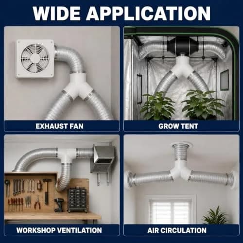 Enenes 4 Inch Y Duct Connector for Ventilation Systems | Seamless, Leak-Proof, Easy Install thumbnail 8
