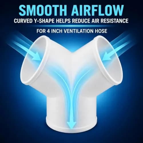 Enenes 4 Inch Y Duct Connector for Ventilation Systems | Seamless, Leak-Proof, Easy Install thumbnail 3