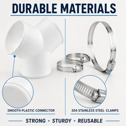 Enenes 4 Inch Y Duct Connector for Ventilation Systems | Seamless, Leak-Proof, Easy Install thumbnail 4