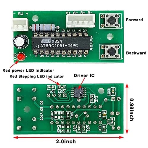QINIZX DC 4V-6V 5V Micro Stepper Motor Driver Board | 2-Phase 4/6 Wire Control thumbnail 3