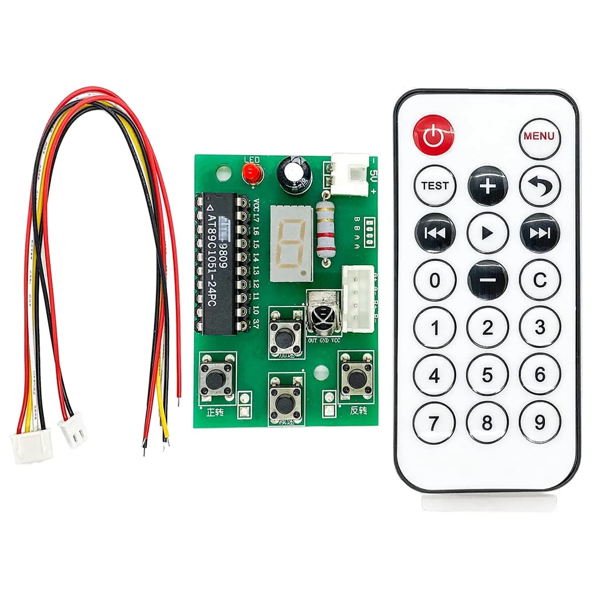 QINIZX DC 4V-6V 5V 2-Phase 4-Wire Stepper Motor Driver Controller Board | Adjustable Speed with Remote — Remote Control