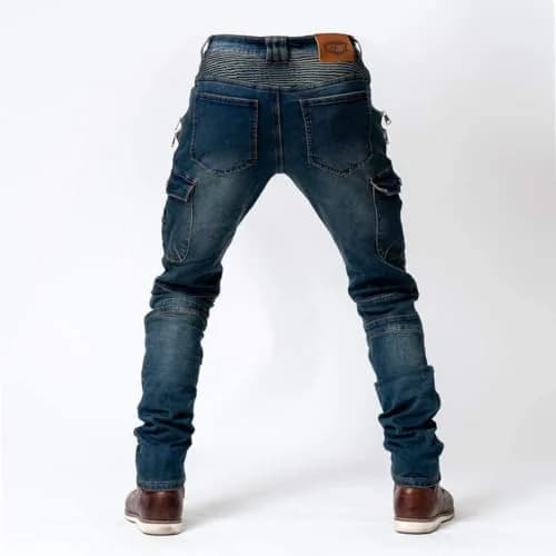 LOMENG Motorcycle Riding Pants Men with CE Armor, Dual Sport Jeans, All Seasons, Size 36 | Impact-Resistant & Breathable thumbnail 3