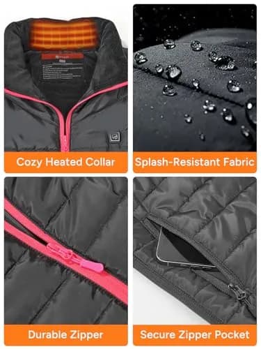 DR. PREPARE Women's Heated Vest X-Large | 6 Heating Zones, 3 Levels, Lightweight Polyester thumbnail 8