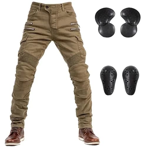 LOMENG Motorcycle Riding Pants Men with CE Armor Dual Sport Jeans | Breathable, Impact-Resistant, All Seasons thumbnail 1
