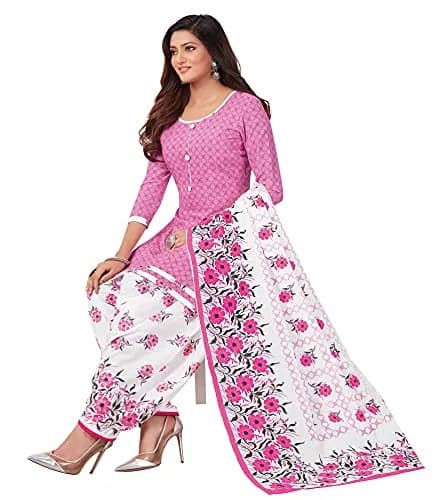 Miraan Women's Cotton Printed Readymade Salwar Suit Set XXX-Large Pink (46cm Chest) thumbnail 6