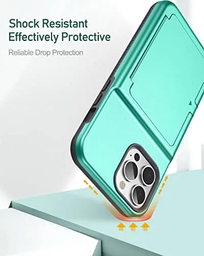 WeLoveCase for iPhone 13 Pro Max Case 6.7 Inch Mint Green | Heavy Duty Wallet & Mirror thumbnail 7