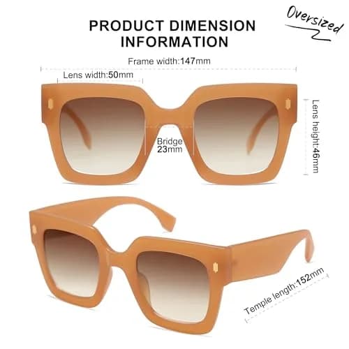 SOJOS Oversized Sunglasses for Women Thick Big Square Shades SJ2194C3 | UV400 High-Definition Lenses thumbnail 4