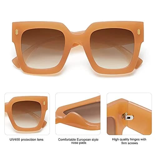 SOJOS Oversized Sunglasses for Women Thick Big Square Shades SJ2194C3 | UV400 High-Definition Lenses thumbnail 5