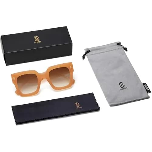SOJOS Oversized Sunglasses for Women Thick Big Square Shades SJ2194C3 | UV400 High-Definition Lenses thumbnail 6
