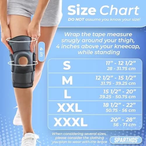 Sparthos Hinged Knee Brace Medium Gray/Black | FDA Approved, Doctor Recommended, Adjustable Fit thumbnail 5
