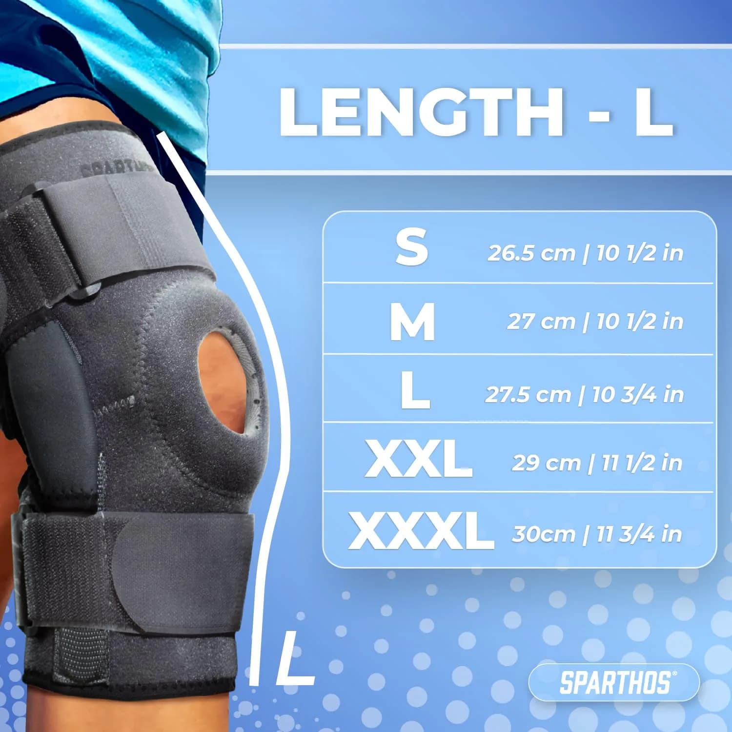 Sparthos Hinged Knee Brace Medium Gray/Black | FDA Approved, Doctor Recommended, Adjustable Fit - view 6