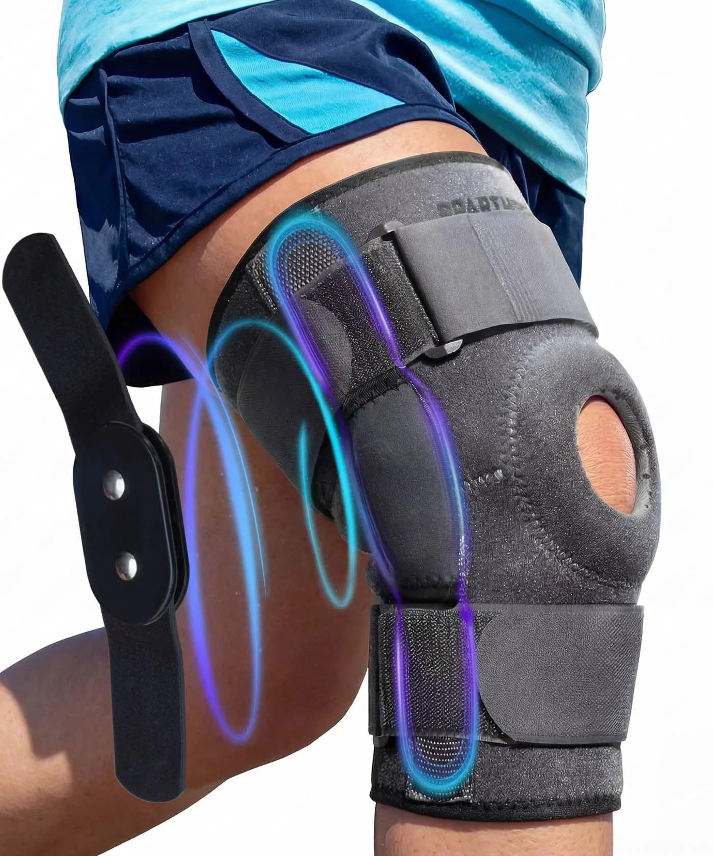 Sparthos Hinged Knee Brace XXX-Large | FDA Approved Orthopedic Brace for Meniscus Tear Support — Gray/Black / Large