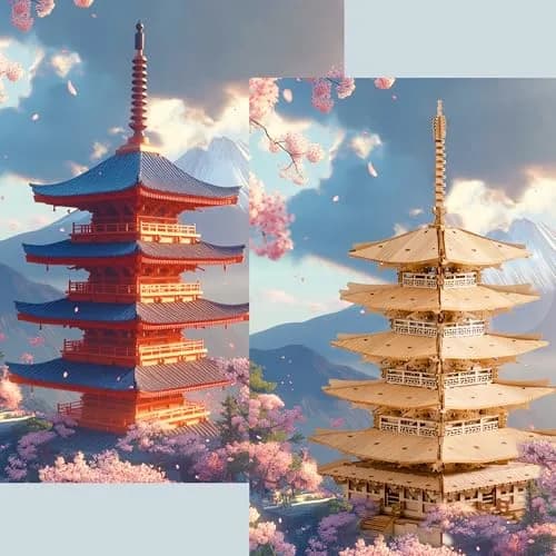 Rolife Wooden Model Kit for Adults 3D Puzzle Five-Storied Pagoda | Retro Wooden Assembly thumbnail 7