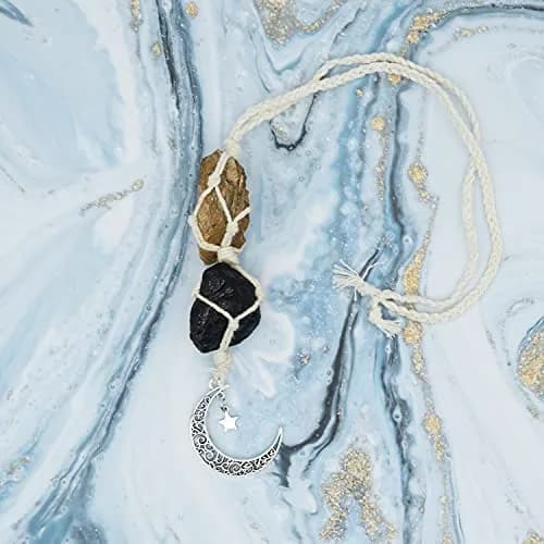 BOHO GARDEN Hanging Car Charm - Tiger Eye & Black Tourmaline | Grounding, Confidence, Protection, Energy thumbnail 5