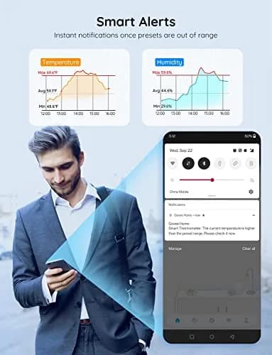 Govee Hygrometer Thermometer 3 Pack | WiFi Indoor Humidity & Temperature Sensors thumbnail 6