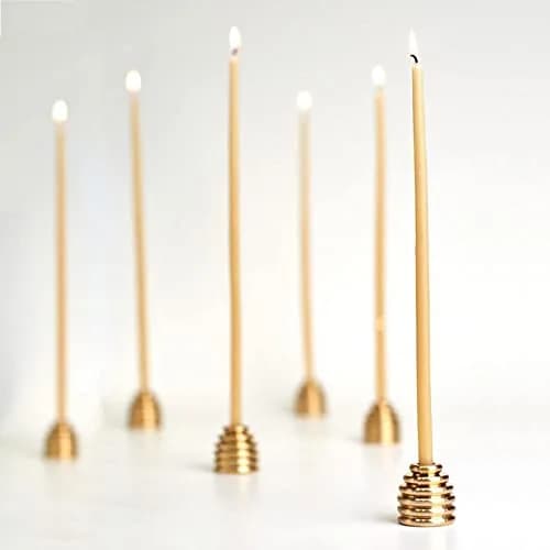 olorvela Natural Beeswax Taper Candles 7.3 Inch | Honey Scented, Dripless, Smokeless, 30 Min Burn, 100 Pack thumbnail 8