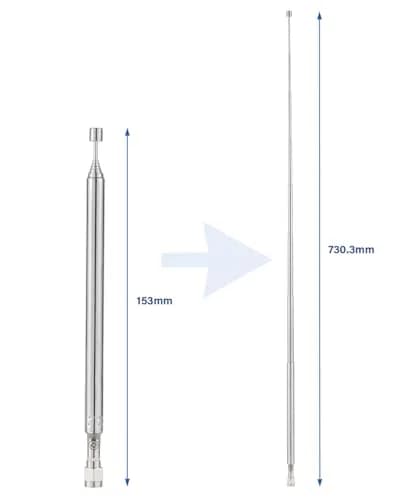POBADY 8-Section Telescopic Antenna 73cm (28.75in) SMA Male Connector | AM/FM Radio Receiver Replacement Aerial thumbnail 6