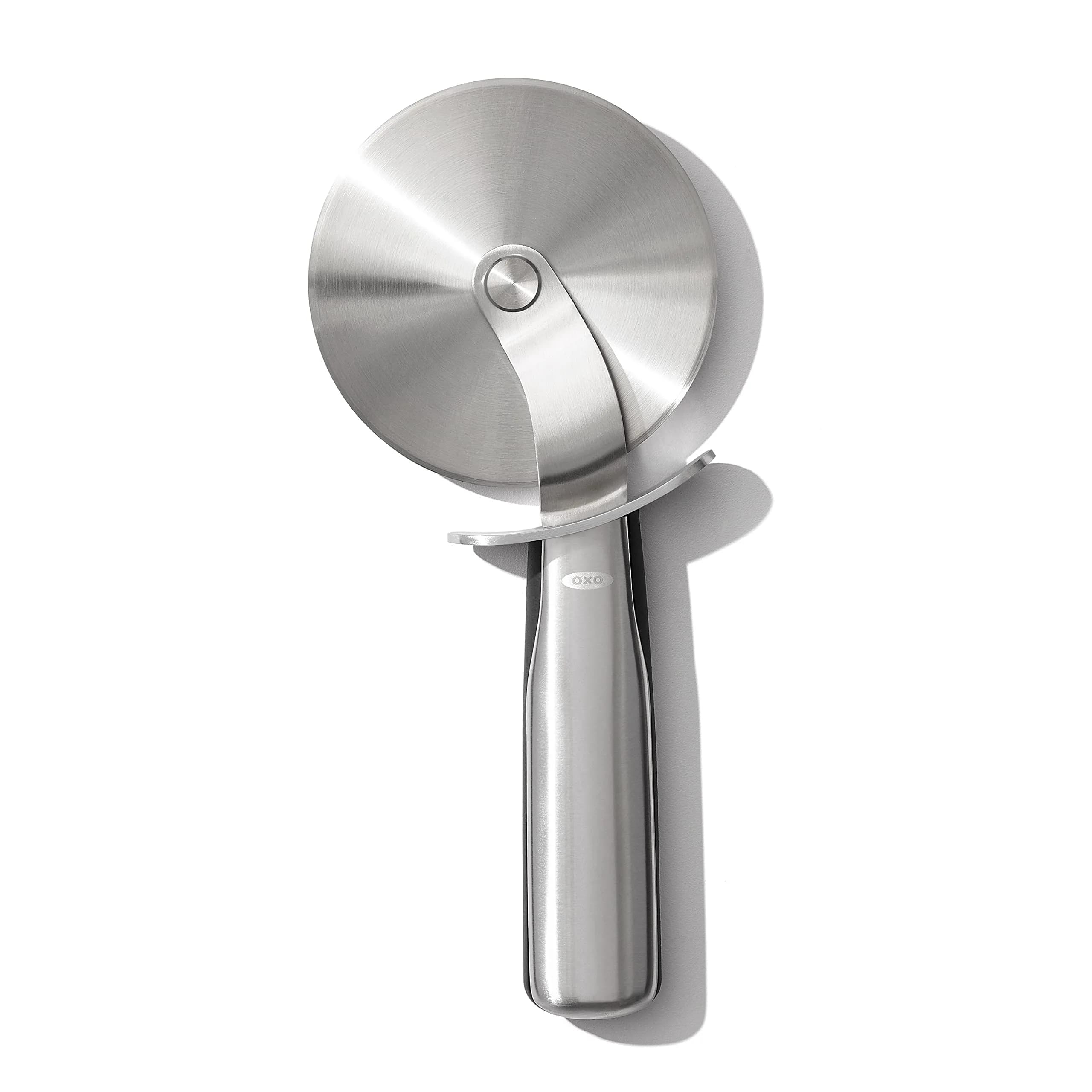 OXO Steel 4 in Pizza Wheel | Stainless Steel Blade, Thumb Guard, Dishwasher Safe — Stainless Steel