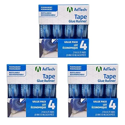 Adtech Permanent Glue Runner 3-Pack | Strong Double-Sided Adhesive for Crafts & Office, 8.75 Yards per Cartridge thumbnail 1