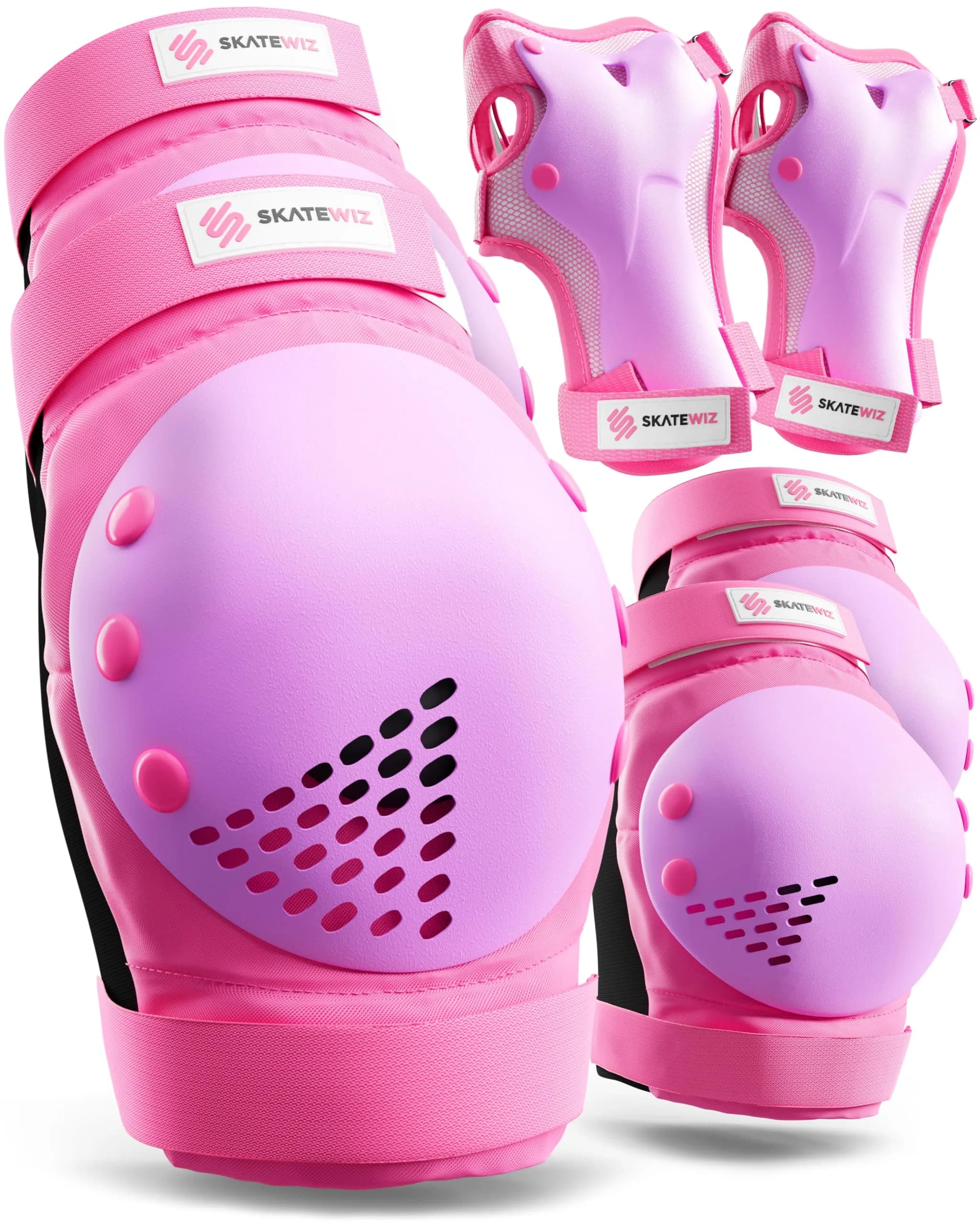 SKATEWIZ Impact Protection Gear for Adults - Pink Purple Size L/XL | Full Skating Safety Set