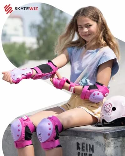SKATEWIZ Impact Protection Gear for Adults - Pink Purple Size L/XL | Full Skating Safety Set thumbnail 4