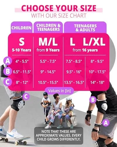SKATEWIZ Impact Protection Gear for Adults - Pink Purple Size L/XL | Full Skating Safety Set thumbnail 5